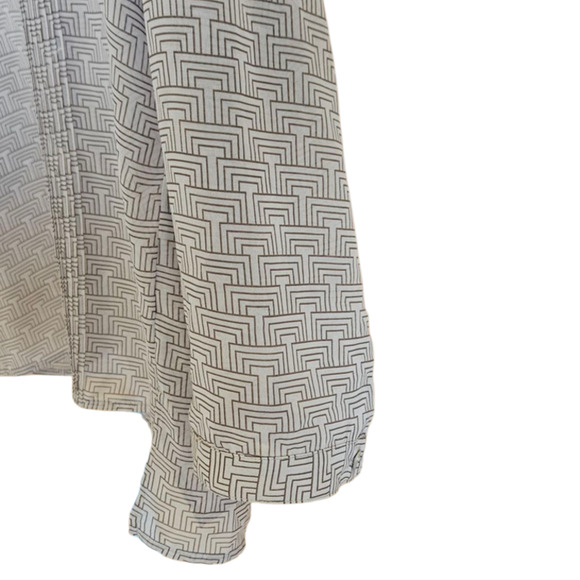 Chico's Women's Tunic Blouse VNeck Beaded Rolled Sleeves Brown Size 2 (Large) - Picture 6 of 10